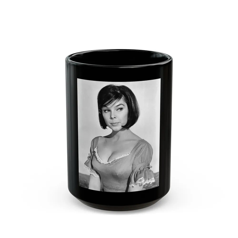 Yvonne Craig #141 (Vintage Female Icon) Black Coffee Mug-15oz-Go Mug Yourself