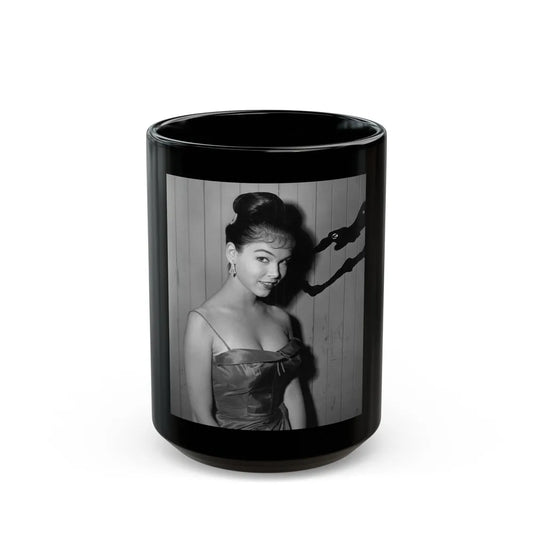 Yvonne Craig #147 (Vintage Female Icon) Black Coffee Mug-15oz-Go Mug Yourself