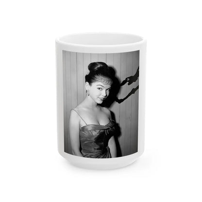 Yvonne Craig #1471 (Vintage Female Icon) White Coffee Mug-15oz-Go Mug Yourself