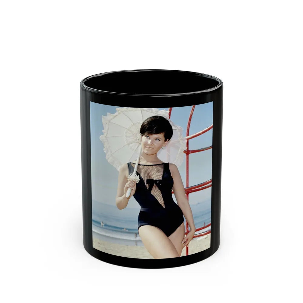 Yvonne Craig #149 (Vintage Female Icon) Black Coffee Mug-11oz-Go Mug Yourself