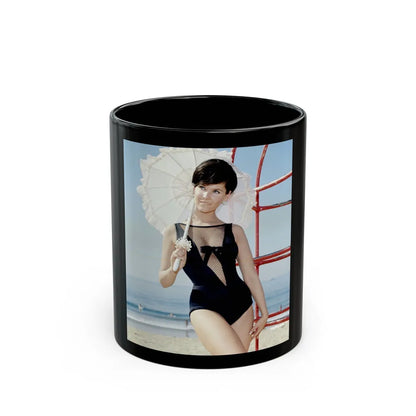 Yvonne Craig #149 (Vintage Female Icon) Black Coffee Mug-11oz-Go Mug Yourself