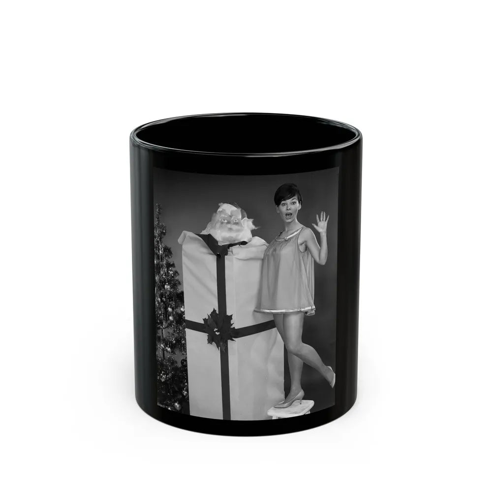 Yvonne Craig #150 (Vintage Female Icon) Black Coffee Mug-11oz-Go Mug Yourself