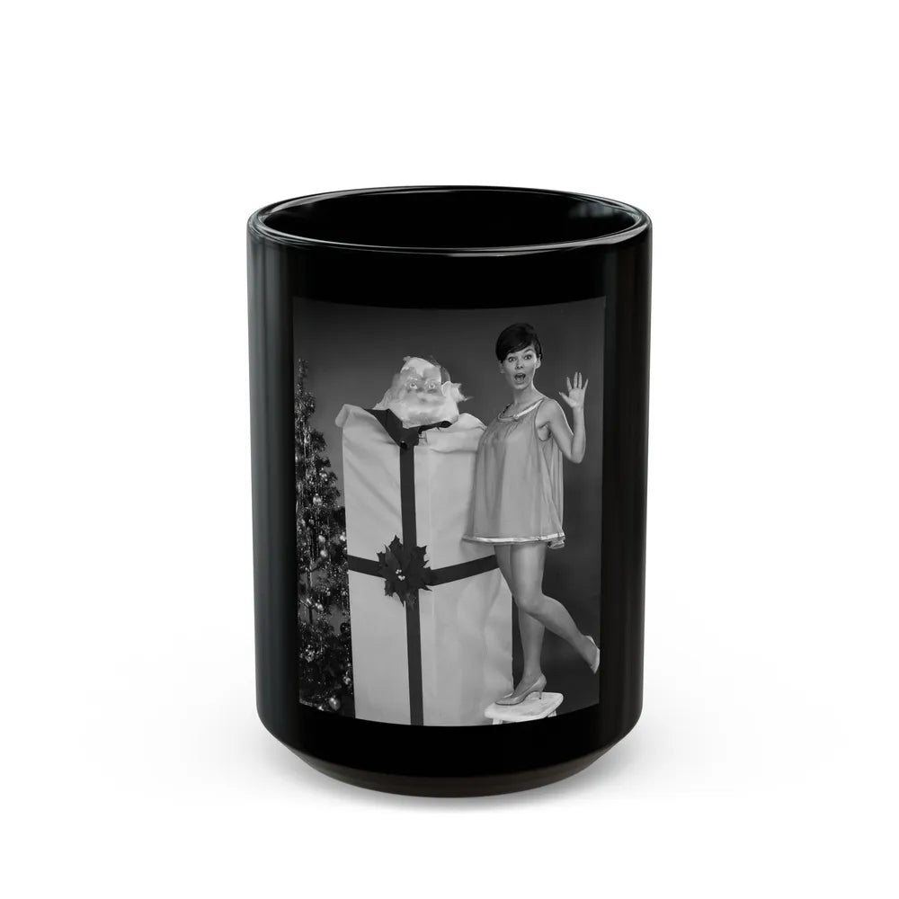 Yvonne Craig #150 (Vintage Female Icon) Black Coffee Mug-15oz-Go Mug Yourself