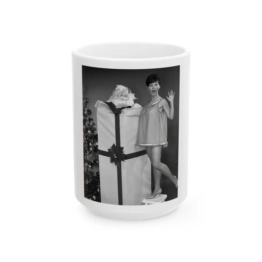 Yvonne Craig #150 (Vintage Female Icon) White Coffee Mug-15oz-Go Mug Yourself