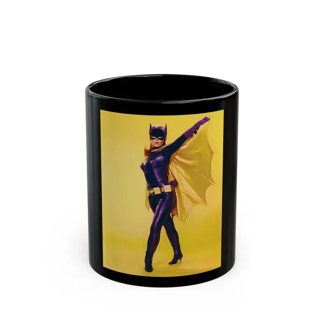 Yvonne Craig #156 - Batgirl Photo (Vintage Female Icon) Black Coffee Mug 11oz - Go Mug Yourself