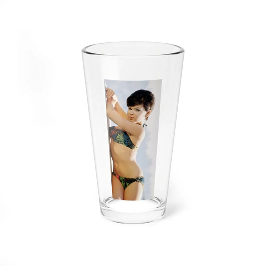 Yvonne Craig #175 - 8x10 Color 2-Piece Hawaiian Bikini Pin-Up Photo from 60's (Vintage Female Icon) Pint Glass 16oz 16oz - Go Mug Yourself