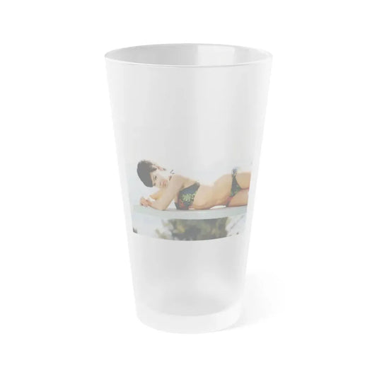 Yvonne Craig #175 - 8x10 Color 2-Piece Hawaiian Bikini Pin-Up Photo from 60's3 (Vintage Female Icon) Frosted Pint Glass 16oz 16oz Frosted - Go Mug Yourself