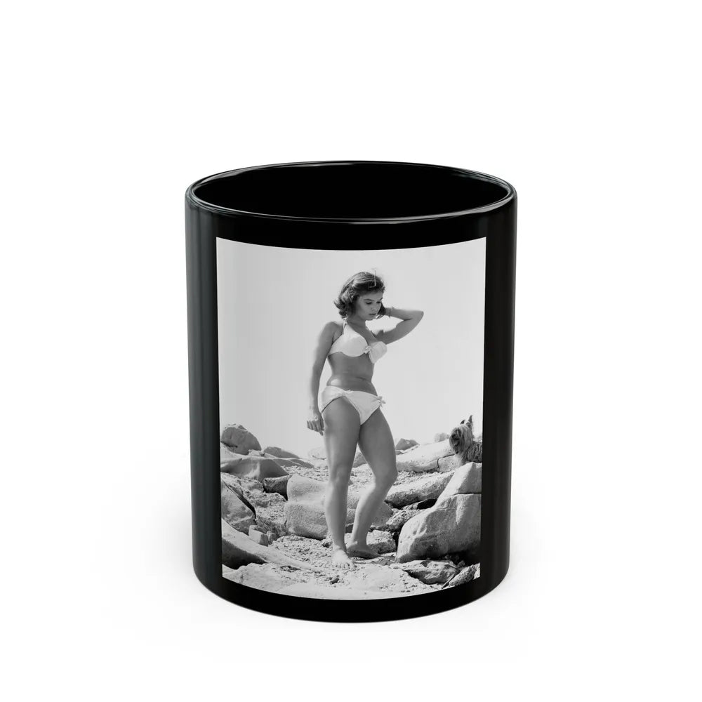 Yvonne Craig #176 (Vintage Female Icon) Black Coffee Mug-11oz-Go Mug Yourself