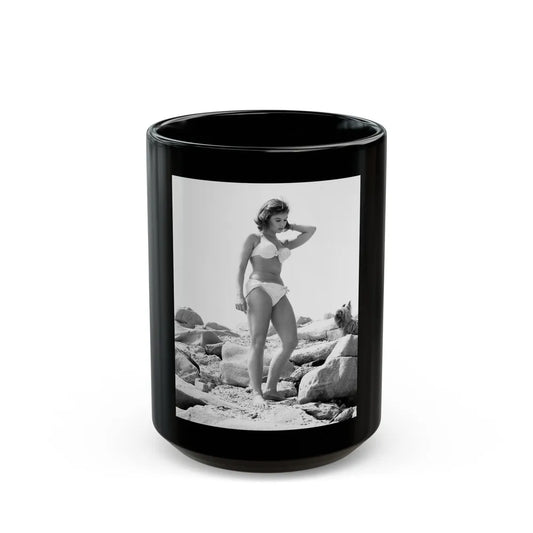 Yvonne Craig #176 (Vintage Female Icon) Black Coffee Mug-15oz-Go Mug Yourself