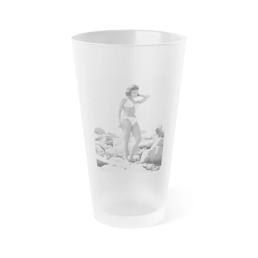 Yvonne Craig #176 (Vintage Female Icon) Frosted Pint Glass 16oz-16oz-Frosted-Go Mug Yourself