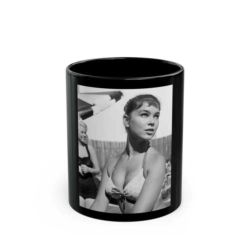 Yvonne Craig #179 (Vintage Female Icon) Black Coffee Mug-11oz-Go Mug Yourself