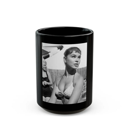 Yvonne Craig #179 (Vintage Female Icon) Black Coffee Mug-15oz-Go Mug Yourself