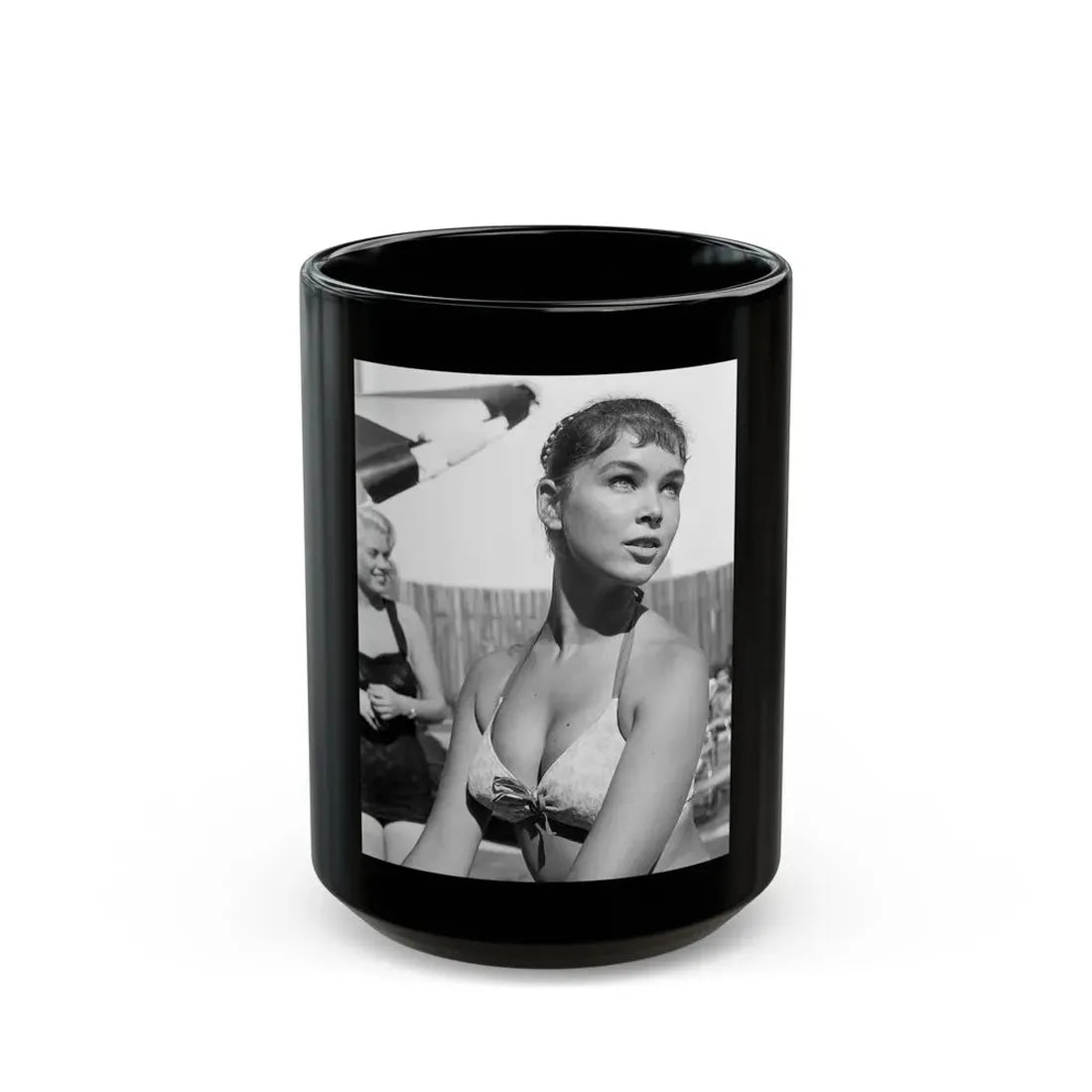 Yvonne Craig #179 (Vintage Female Icon) Black Coffee Mug 15oz - Go Mug Yourself