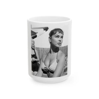 Yvonne Craig #179 (Vintage Female Icon) White Coffee Mug 15oz - Go Mug Yourself