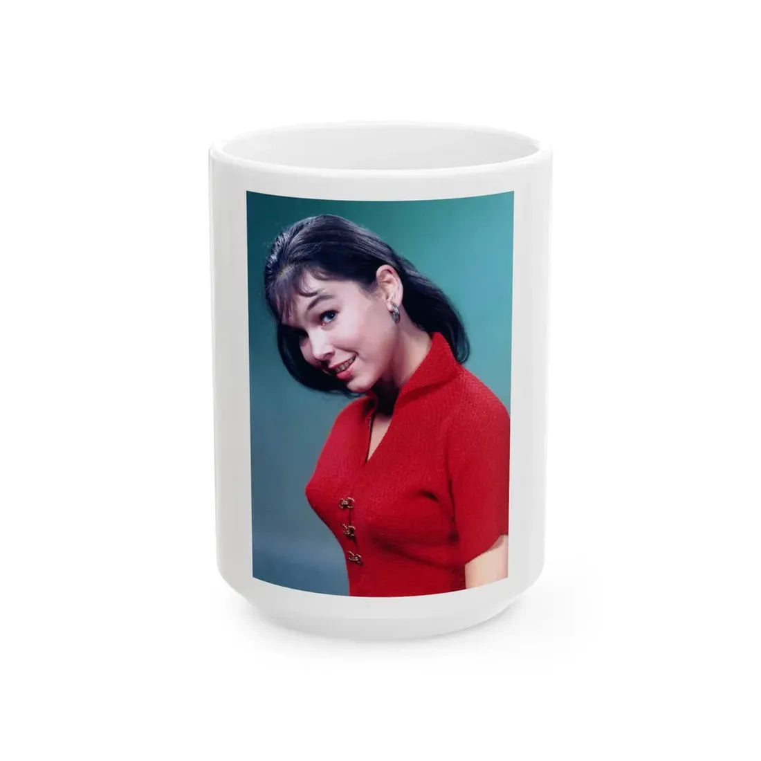 Yvonne Craig #18 (Vintage Female Icon) White Coffee Mug 15oz - Go Mug Yourself