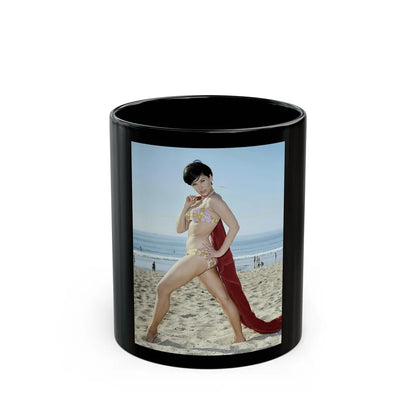 Yvonne Craig #181 (Vintage Female Icon) Black Coffee Mug-11oz-Go Mug Yourself