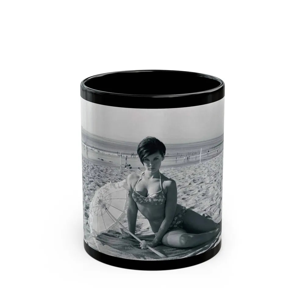 Yvonne Craig #193 (Vintage Female Icon) Black Coffee Mug-11oz-Go Mug Yourself