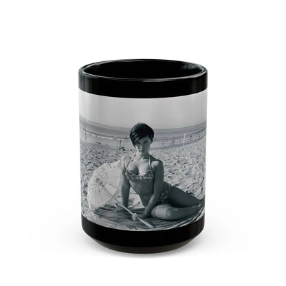 Yvonne Craig #193 (Vintage Female Icon) Black Coffee Mug-15oz-Go Mug Yourself