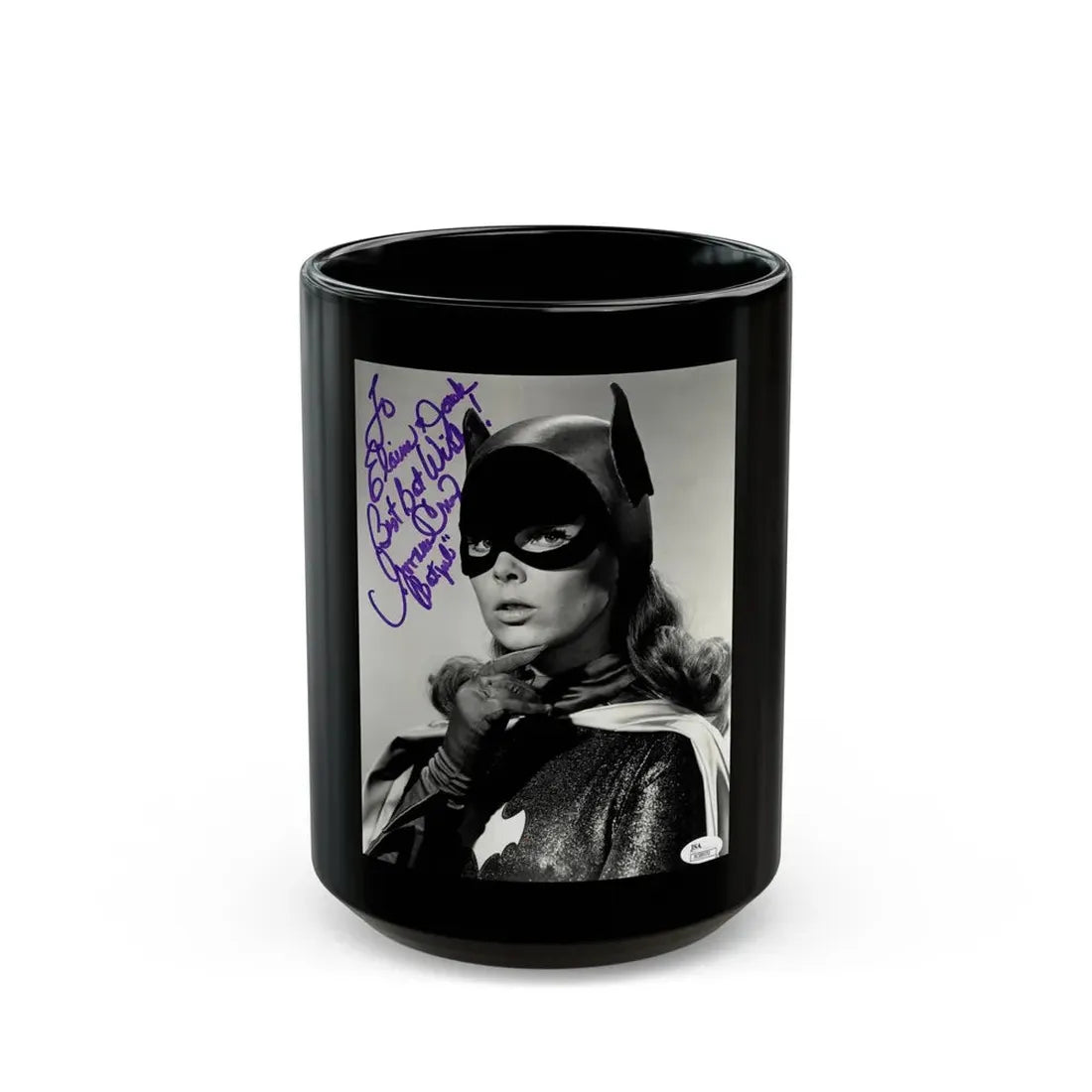 Yvonne Craig #194 (Vintage Female Icon) Black Coffee Mug 15oz - Go Mug Yourself