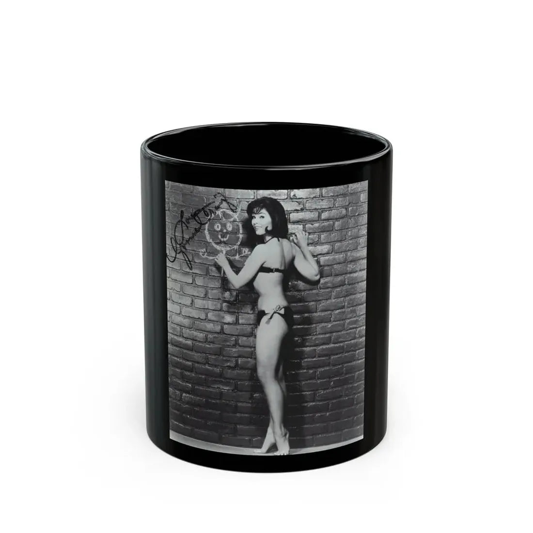 Yvonne Craig #20 (Vintage Female Icon) Black Coffee Mug 11oz - Go Mug Yourself
