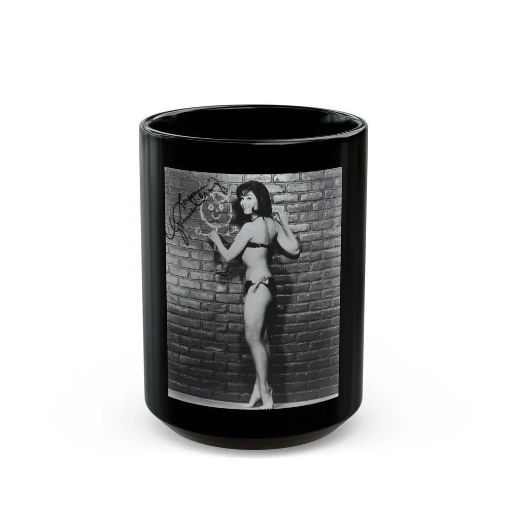 Yvonne Craig #20 (Vintage Female Icon) Black Coffee Mug-15oz-Go Mug Yourself