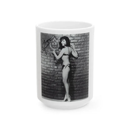 Yvonne Craig #20 (Vintage Female Icon) White Coffee Mug 15oz - Go Mug Yourself