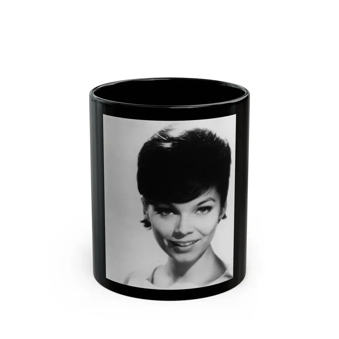 Yvonne Craig #200 (Vintage Female Icon) Black Coffee Mug 11oz - Go Mug Yourself