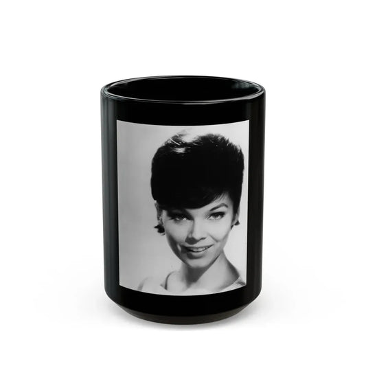 Yvonne Craig #200 (Vintage Female Icon) Black Coffee Mug 15oz - Go Mug Yourself