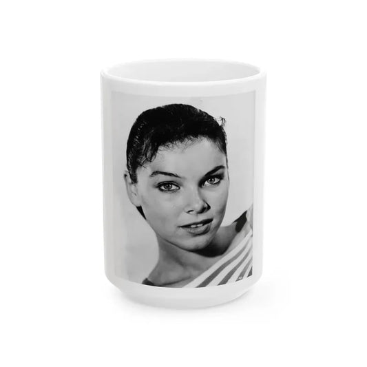 Yvonne Craig #201 (Vintage Female Icon) White Coffee Mug 15oz - Go Mug Yourself