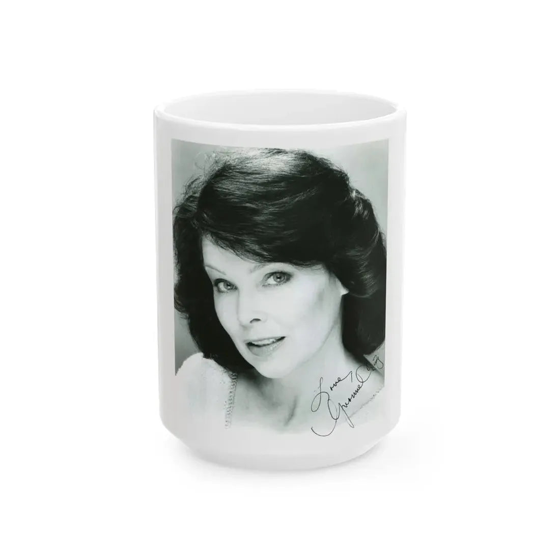 Yvonne Craig #205 (Vintage Female Icon) White Coffee Mug 15oz - Go Mug Yourself