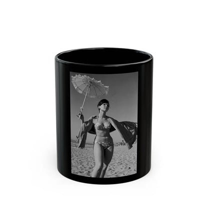 Yvonne Craig #208 (Vintage Female Icon) Black Coffee Mug-11oz-Go Mug Yourself