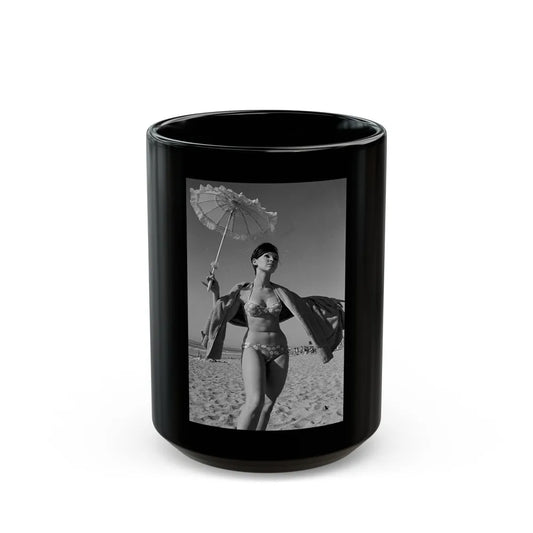 Yvonne Craig #208 (Vintage Female Icon) Black Coffee Mug-15oz-Go Mug Yourself