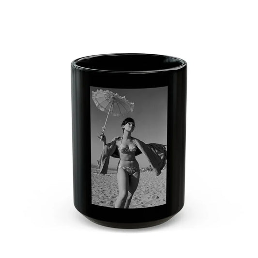 Yvonne Craig #208 (Vintage Female Icon) Black Coffee Mug 15oz - Go Mug Yourself