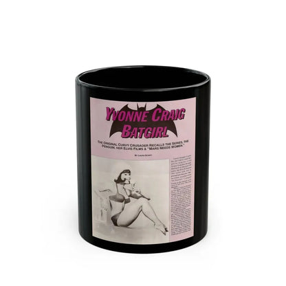Yvonne Craig #209 - Femme Fatales Mag. December '98 Vol. 7 Issue #7 (Vintage Female Icon) Black Coffee Mug 11oz - Go Mug Yourself