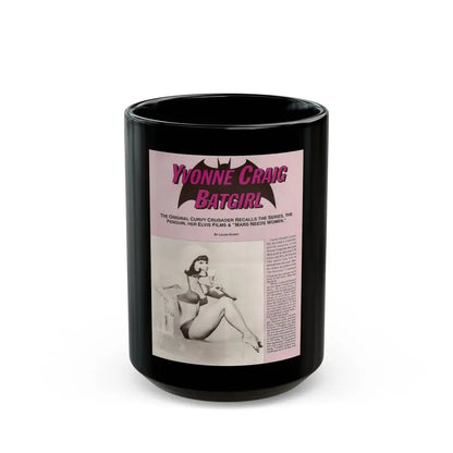 Yvonne Craig #209 - Femme Fatales Mag. December '98 Vol. 7 Issue #7 (Vintage Female Icon) Black Coffee Mug 15oz - Go Mug Yourself
