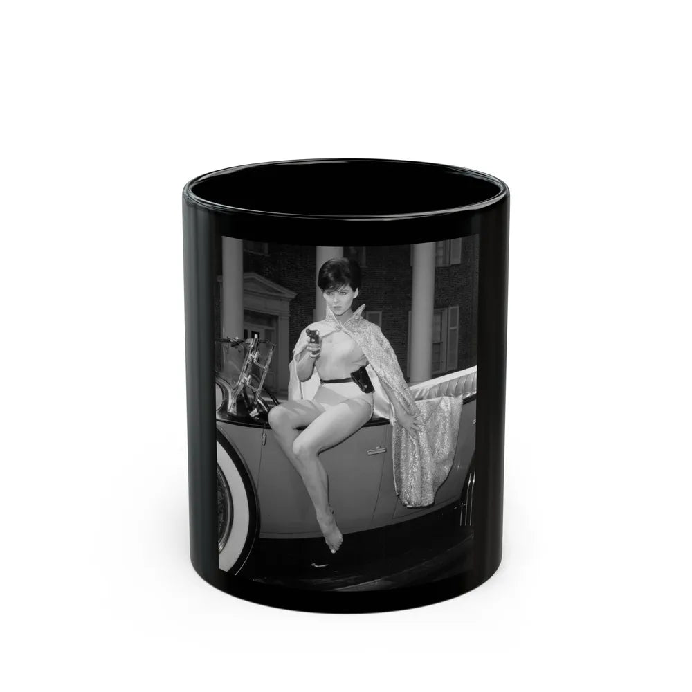 Yvonne Craig #21 (Vintage Female Icon) Black Coffee Mug-11oz-Go Mug Yourself