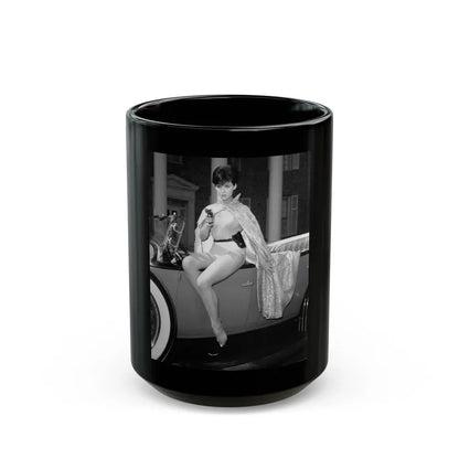 Yvonne Craig #21 (Vintage Female Icon) Black Coffee Mug 15oz - Go Mug Yourself
