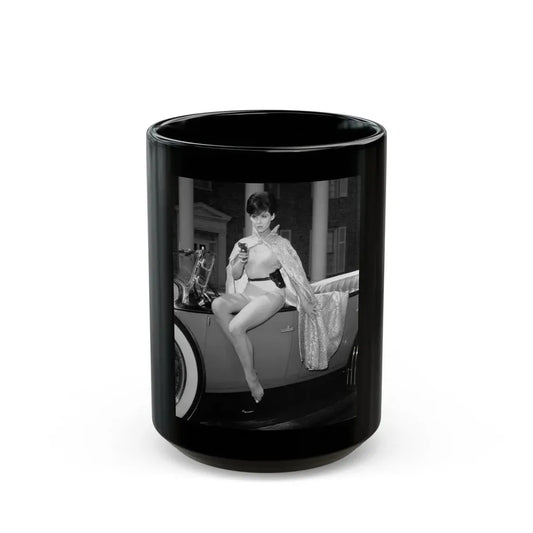 Yvonne Craig #21 (Vintage Female Icon) Black Coffee Mug 15oz - Go Mug Yourself