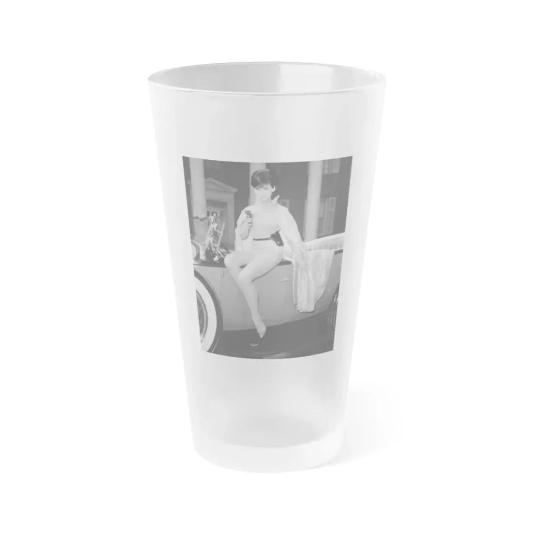 Yvonne Craig #21 (Vintage Female Icon) Frosted Pint Glass 16oz 16oz Frosted - Go Mug Yourself