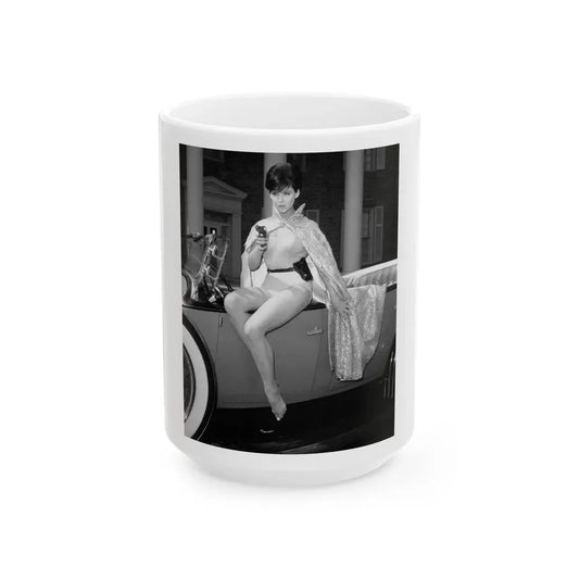 Yvonne Craig #21 (Vintage Female Icon) White Coffee Mug 15oz - Go Mug Yourself
