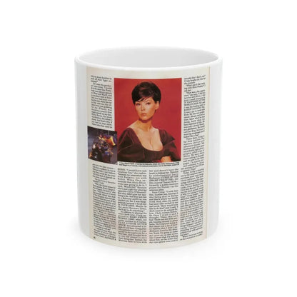 Yvonne Craig #211 - Femme Fatales Mag. December '98 Vol. 7 Issue #7 (Vintage Female Icon) White Coffee Mug 11oz - Go Mug Yourself