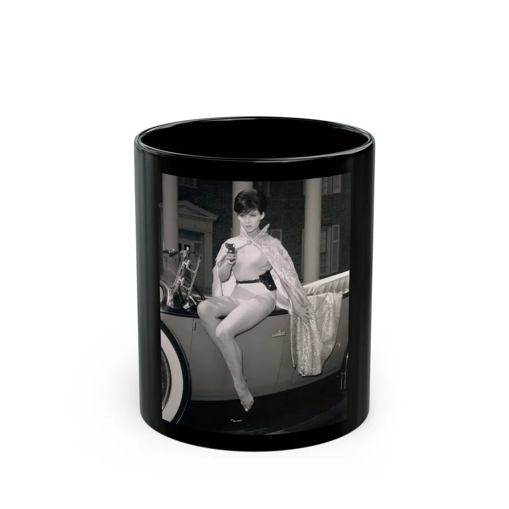 Yvonne Craig #211 (Vintage Female Icon) Black Coffee Mug-11oz-Go Mug Yourself