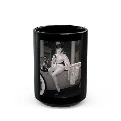 Yvonne Craig #211 (Vintage Female Icon) Black Coffee Mug-15oz-Go Mug Yourself