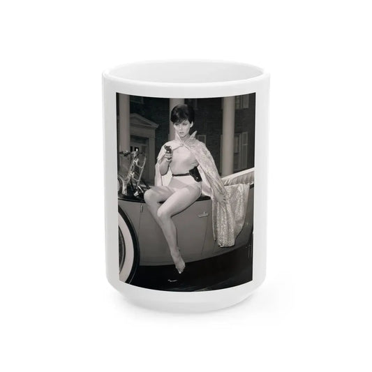 Yvonne Craig #211 (Vintage Female Icon) White Coffee Mug 15oz - Go Mug Yourself