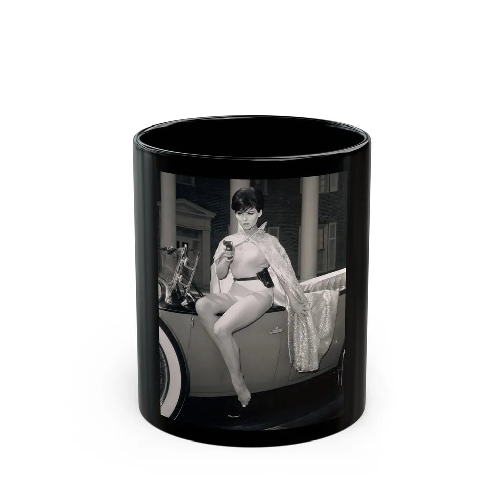 Yvonne Craig #212 (Vintage Female Icon) Black Coffee Mug-11oz-Go Mug Yourself