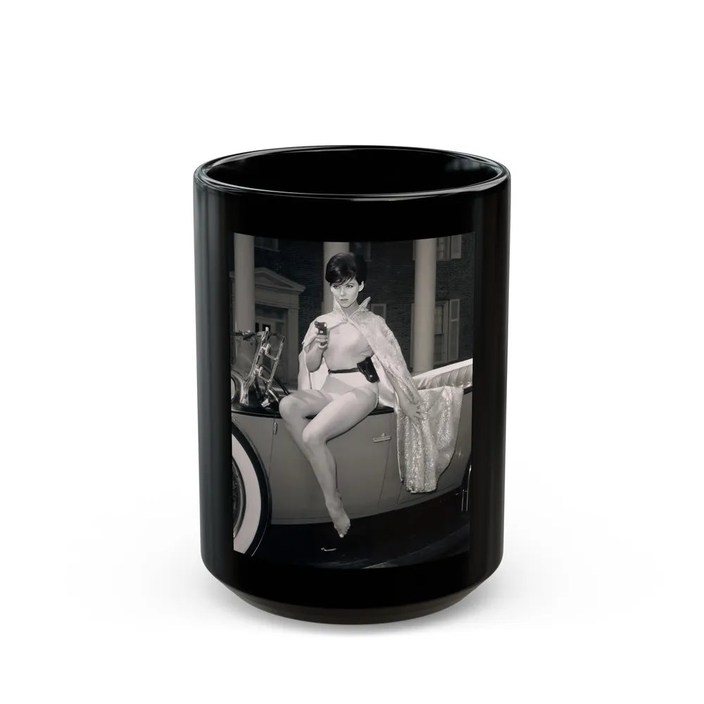 Yvonne Craig #212 (Vintage Female Icon) Black Coffee Mug-15oz-Go Mug Yourself