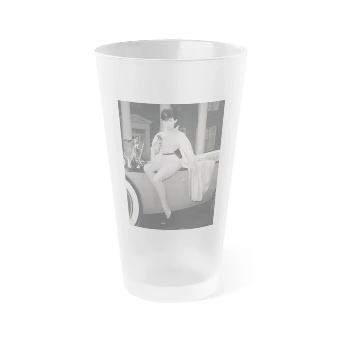Yvonne Craig #212 (Vintage Female Icon) Frosted Pint Glass 16oz 16oz Frosted - Go Mug Yourself