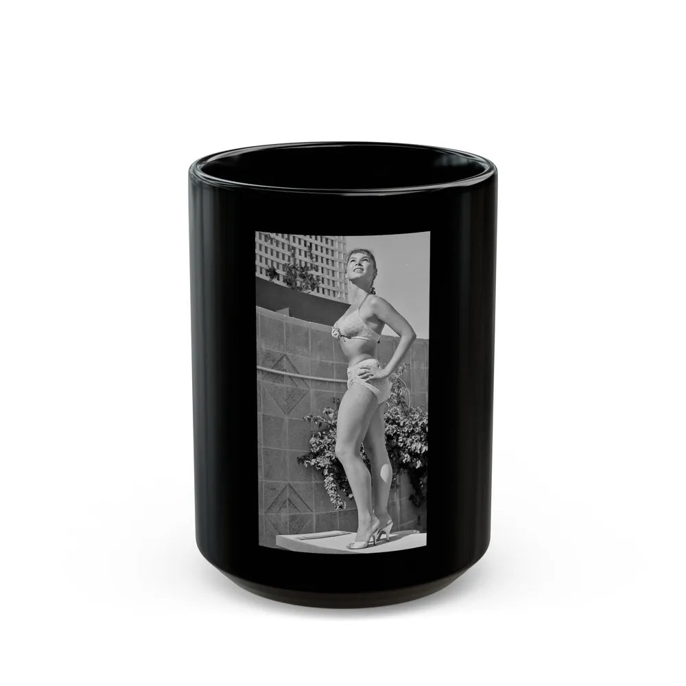 Yvonne Craig #215 (Vintage Female Icon) Black Coffee Mug-15oz-Go Mug Yourself