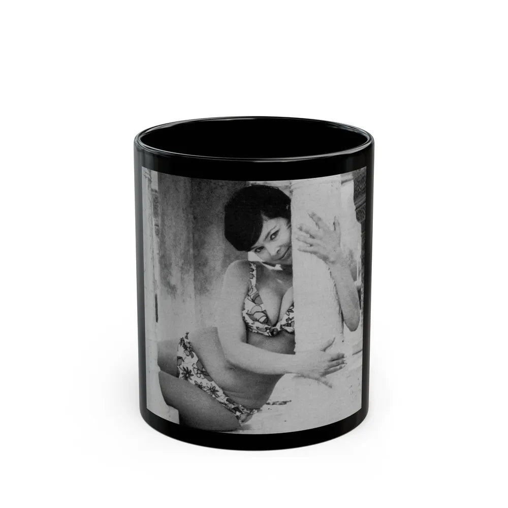 Yvonne Craig #218 (Vintage Female Icon) Black Coffee Mug-11oz-Go Mug Yourself