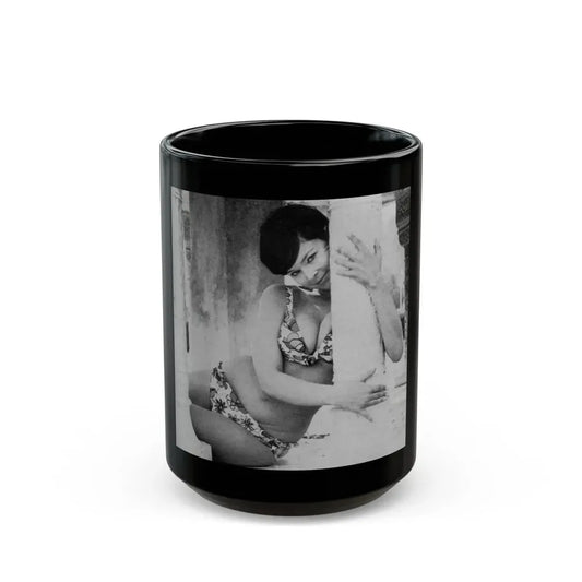 Yvonne Craig #218 (Vintage Female Icon) Black Coffee Mug 15oz - Go Mug Yourself